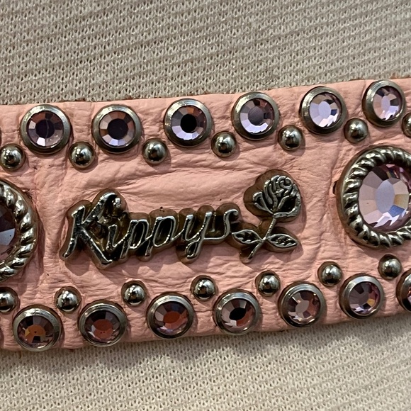 Gorgeous Vintage Kippys Pink Belt w/ Pink Swarovski Crystals, Leather, sz S / M main image 12